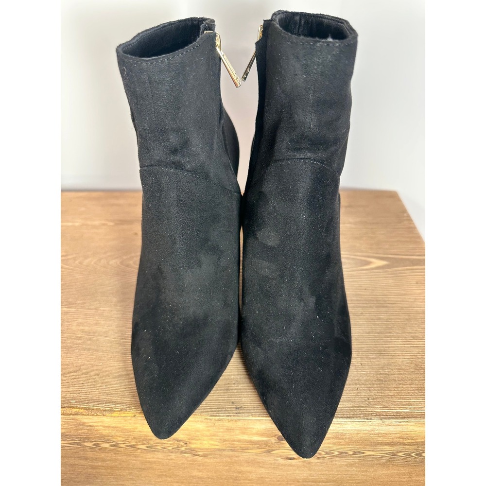 Jessica Simpson Tarek Clear Heel Ankle Boots  7 Lucite Heel Pointed Toe Coquette - Picture 6 of 8